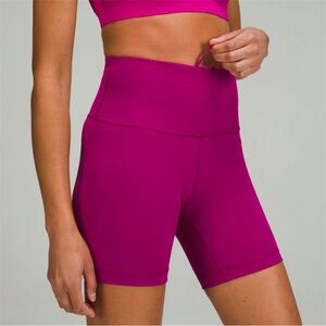 Lululemon Wunder Train High-Rise Short 6"•Magenta Purple•Everlux fabric